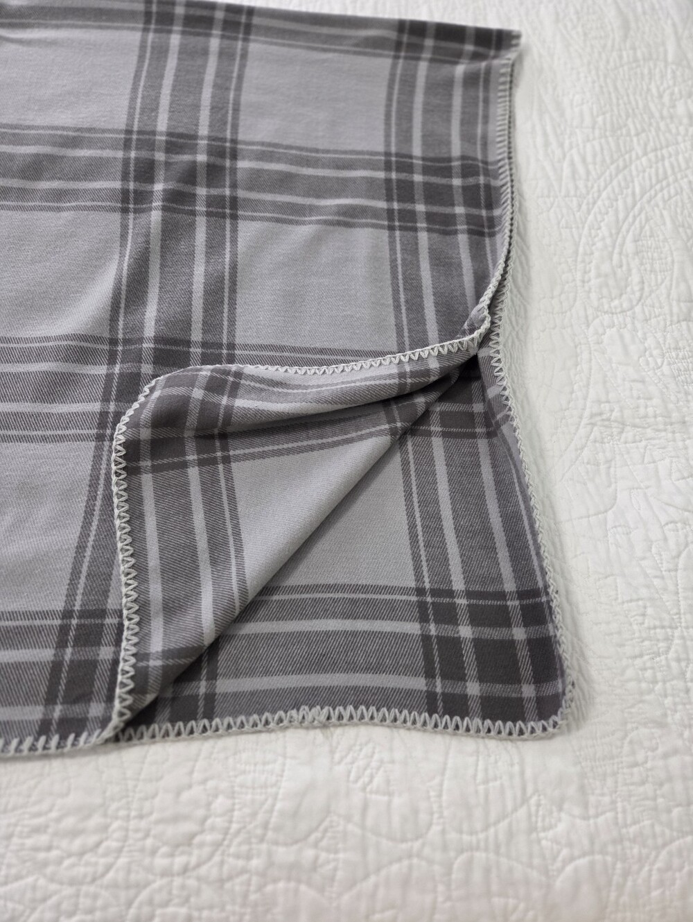 Grey Plaid Ruana. - Picture 7 of 9